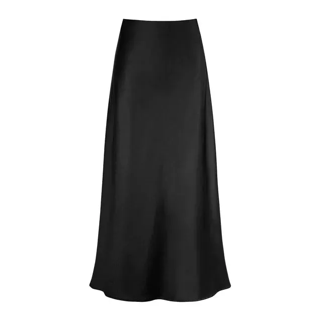 Pre Order:  Solid Satin A-Line Skirt