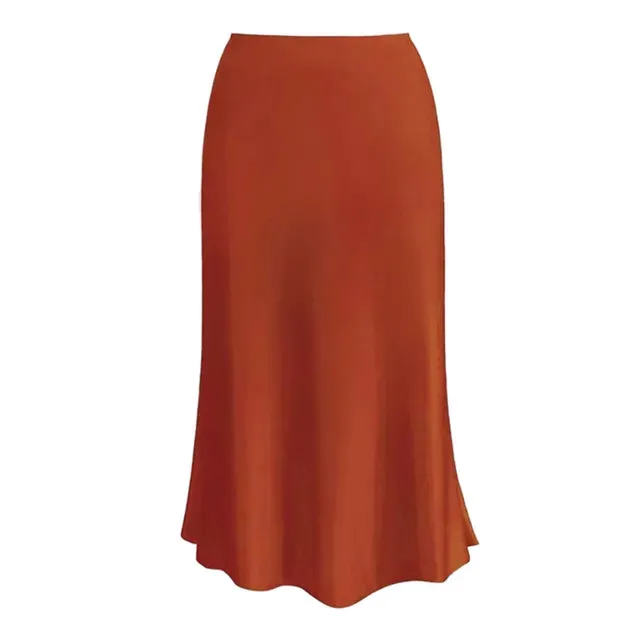 Pre Order:  Solid Satin A-Line Skirt