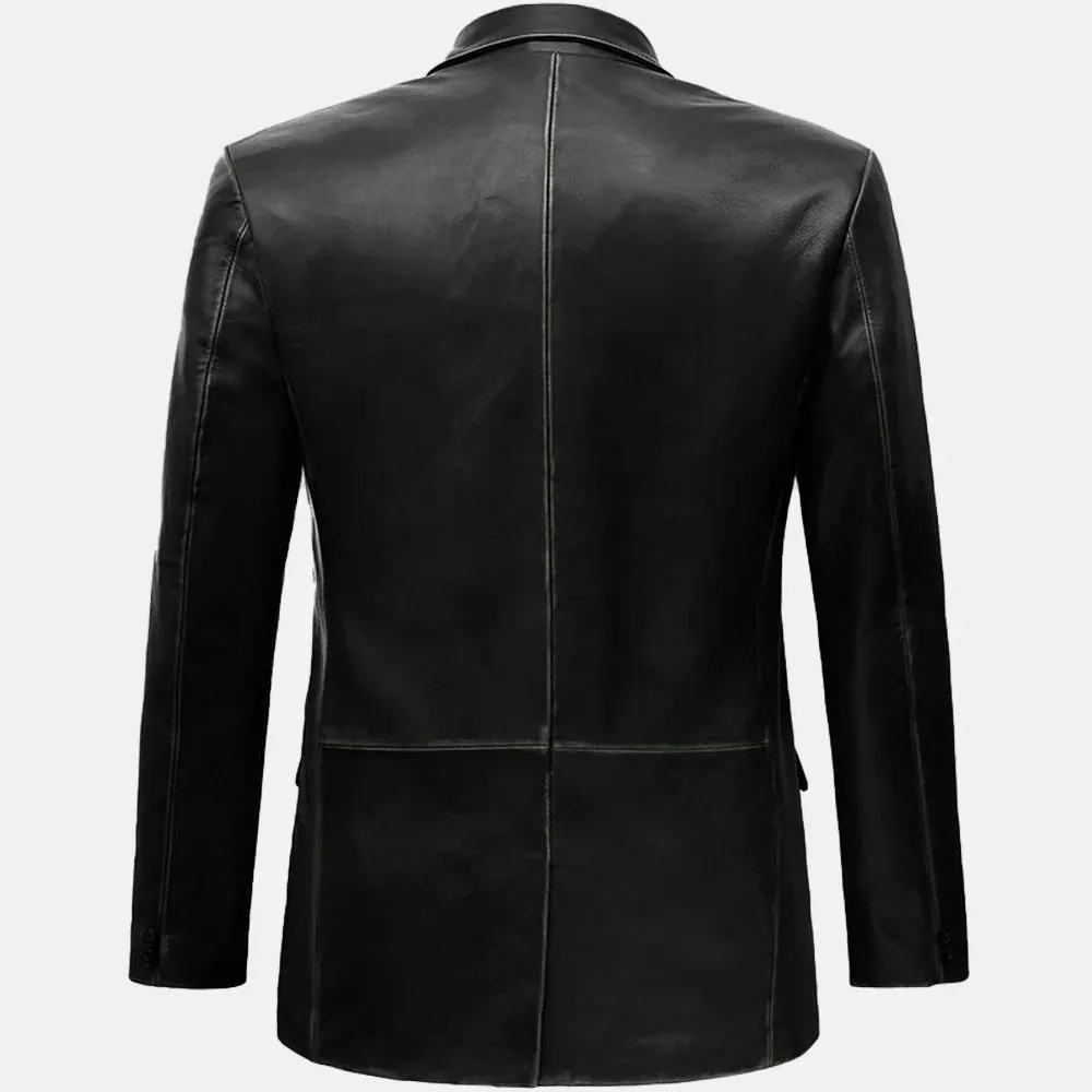 Rebel Rogue Mens Leather Blazer