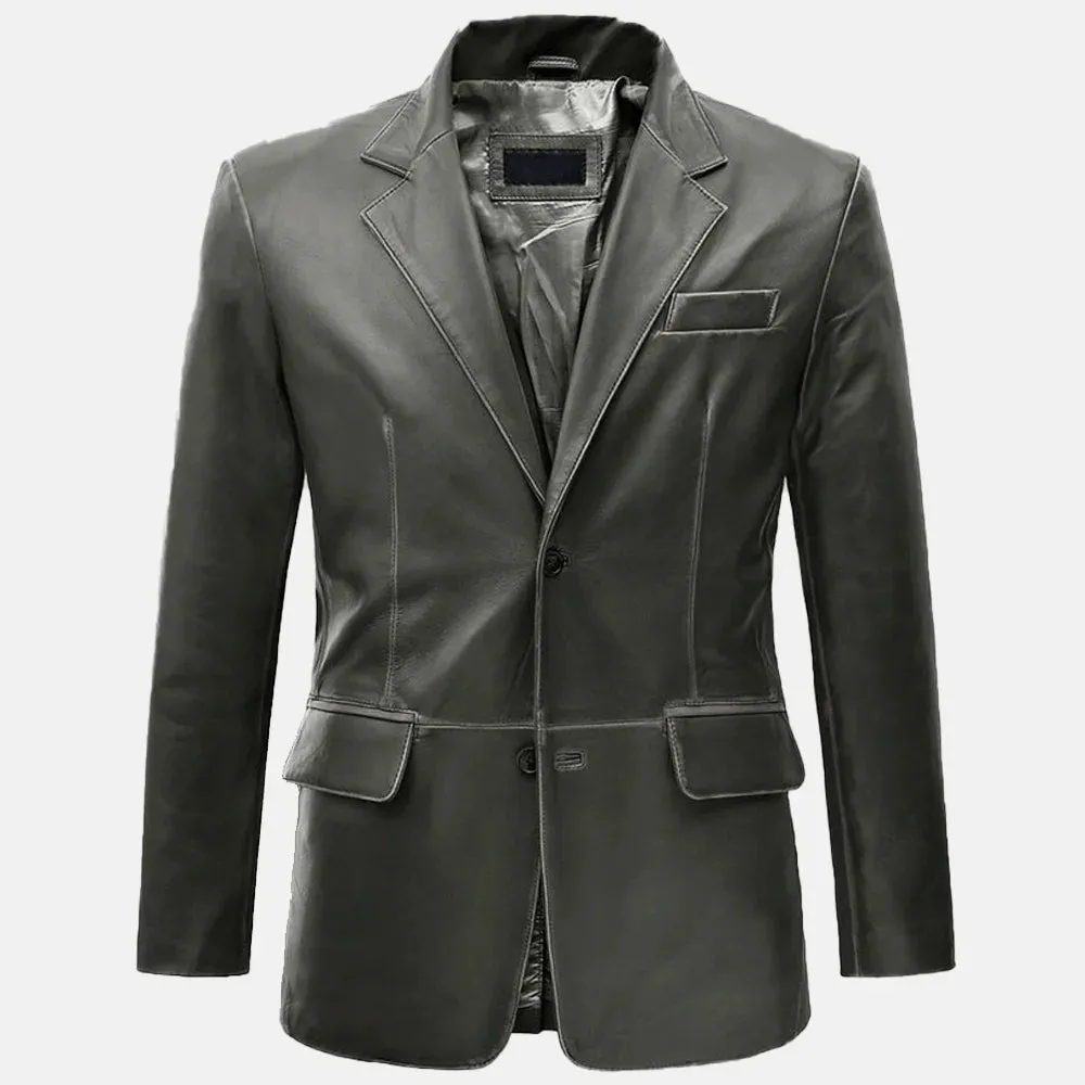 Rebel Rogue Mens Leather Blazer