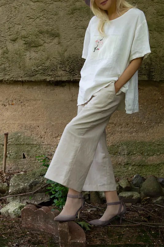 Relaxed Fit  Linen Pants