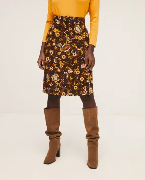 Rok met bijpassende riem | Surkana midi skirt with belt brown