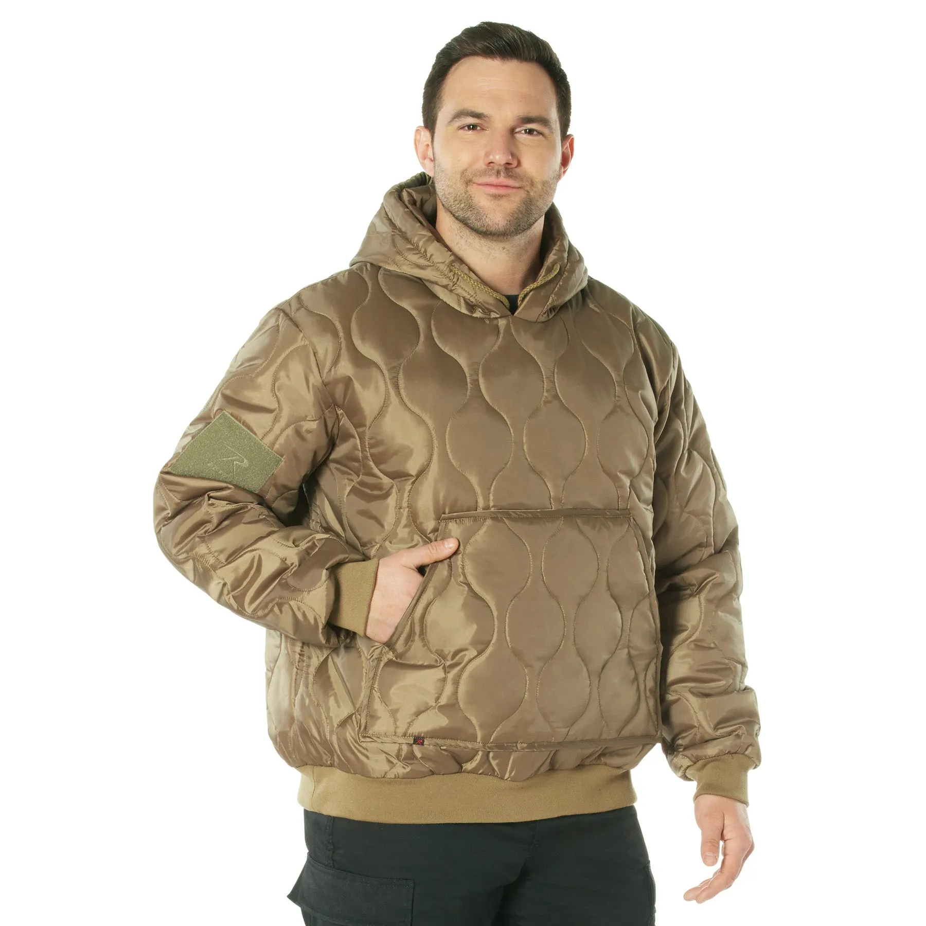 Rothco Quilted Woobie Hooded Sweatshirt- COYOTE BROWN