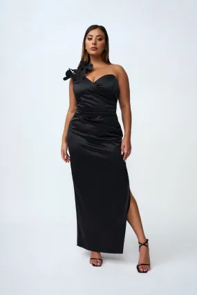 Ruby Romance One Shoulder Long Line Dress - Black