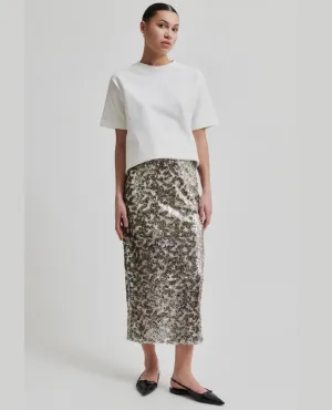 Second Female Pailey Silver Midi Skirt