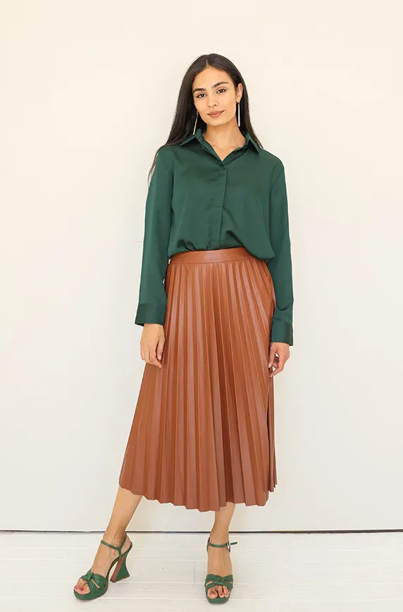 Show Stopper Caramel Leather Skirt - FINAL SALE - FINAL FEW