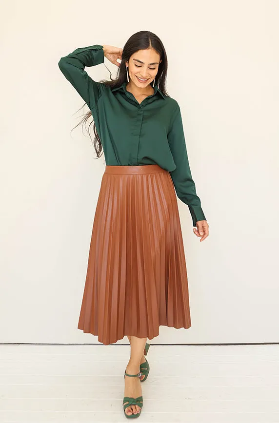 Show Stopper Caramel Leather Skirt - FINAL SALE - FINAL FEW