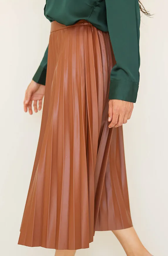 Show Stopper Caramel Leather Skirt - FINAL SALE - FINAL FEW