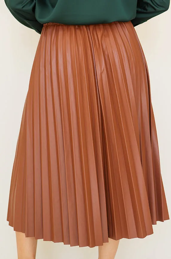 Show Stopper Caramel Leather Skirt - FINAL SALE - FINAL FEW