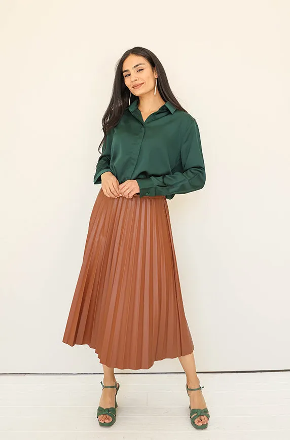 Show Stopper Caramel Leather Skirt - FINAL SALE - FINAL FEW