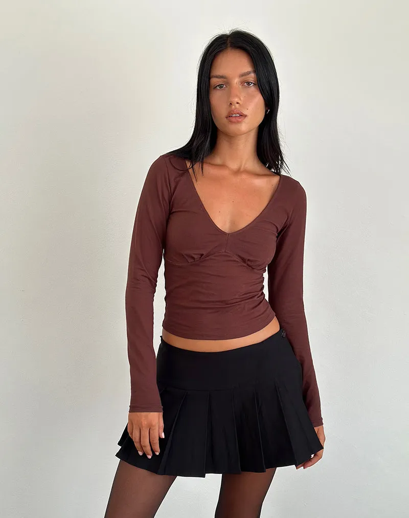 Sisil Long Sleeve Top in Bitter Chocolate