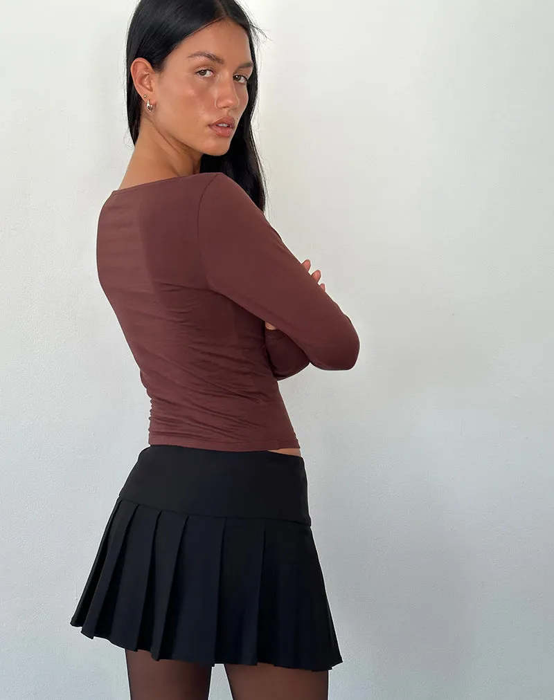 Sisil Long Sleeve Top in Bitter Chocolate