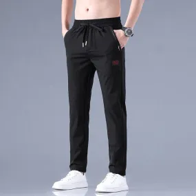 Slim-Fit Breathable Elastic Waist Lightweight Straight Versatile Pants