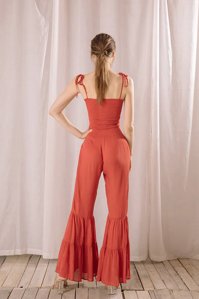 Storia Solid Color Wide-Leg Jumpsuit