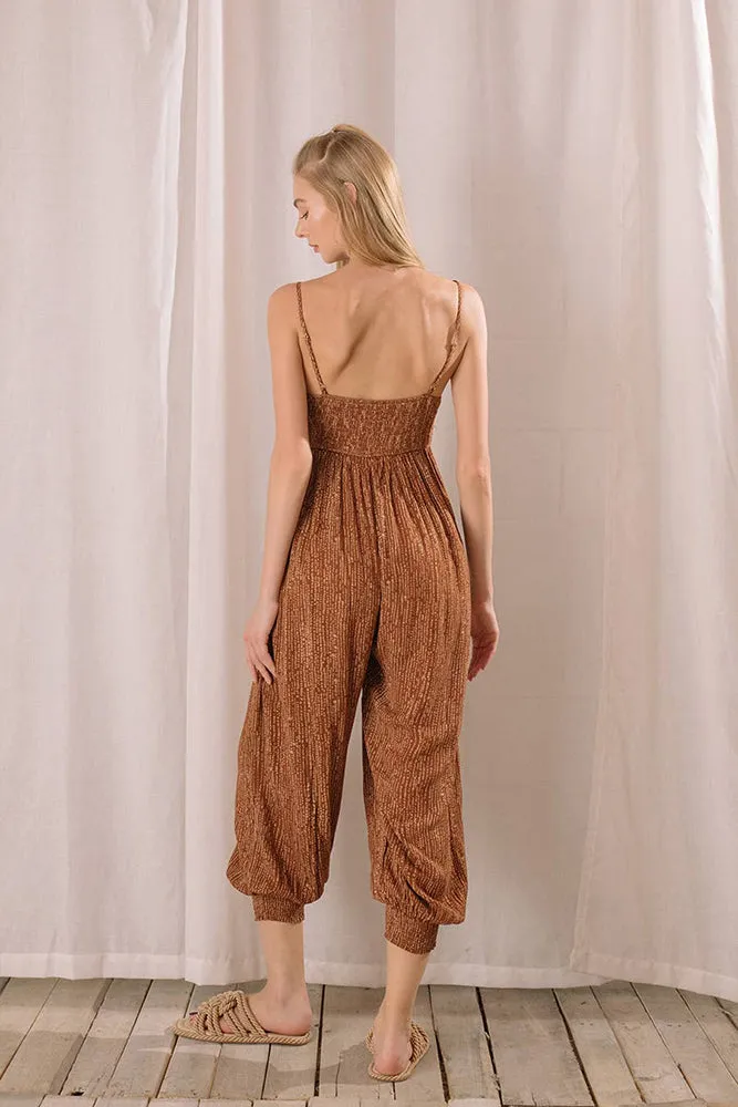 Storia Tribal Print Empire Waist Jumpsuit