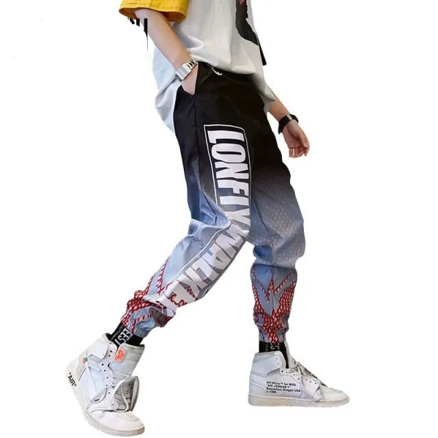 Streetwear Hip hop Joggers Pants Men Loose Harem Pants Ankle Length Trousers Sport Casual Letter Print Sweatpants For Men 3XL