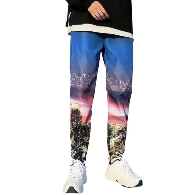 Streetwear Hip hop Joggers Pants Men Loose Harem Pants Ankle Length Trousers Sport Casual Letter Print Sweatpants For Men 3XL