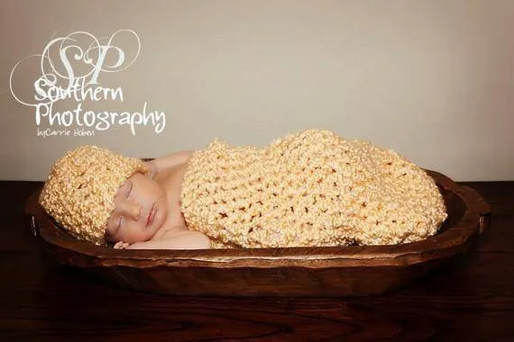 Sunshine Yellow Newborn Cocoon And Hat Set