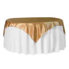 Taffeta Table Overlay Topper 72"x72" Square - Gold