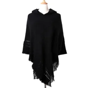 Tassel Hooded Poncho