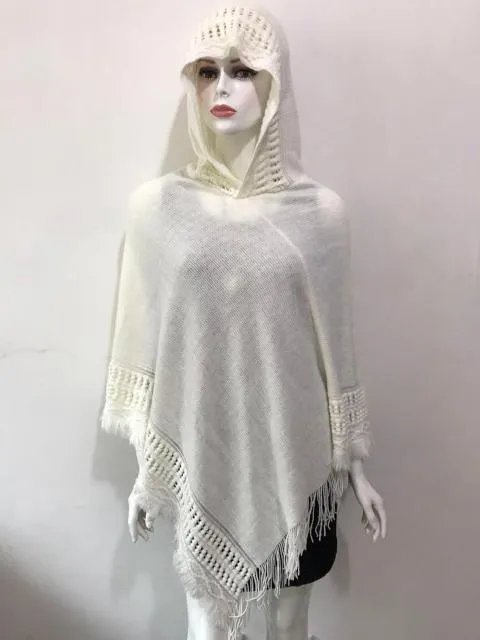 Tassel Hooded Poncho