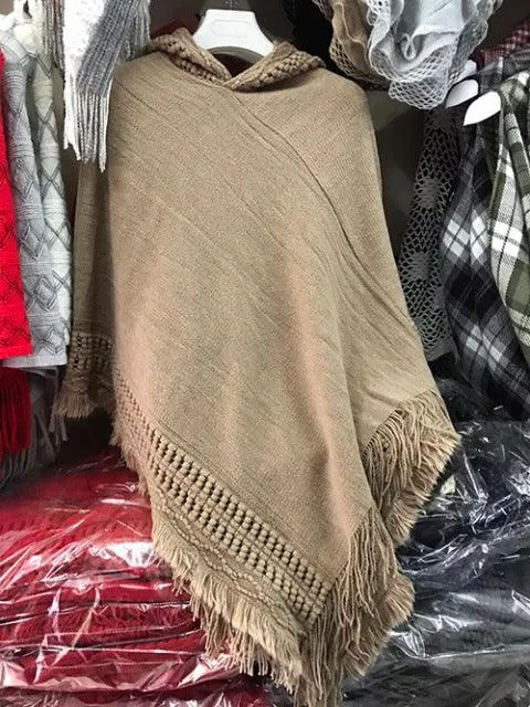 Tassel Hooded Poncho