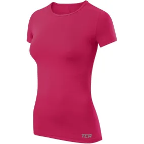 TCA Pro Performance Womens Short Sleeve Baselayer Running Top - Pink