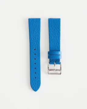 The 18mm Dress Watch Strap: Cobalt Leather / Polished Silver