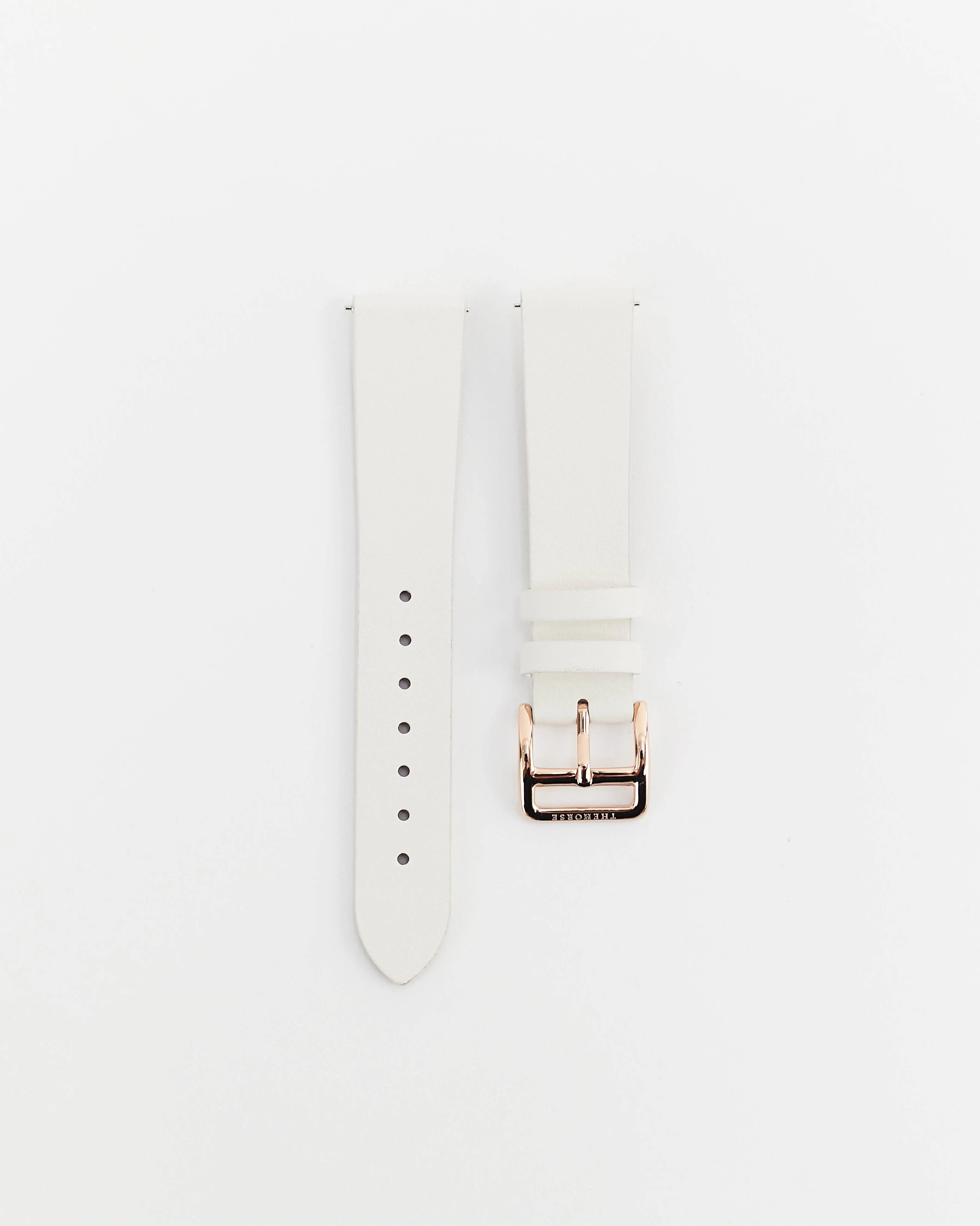 The 18mm Dress Watch Strap: Milk Leather / Rose Gold Strap