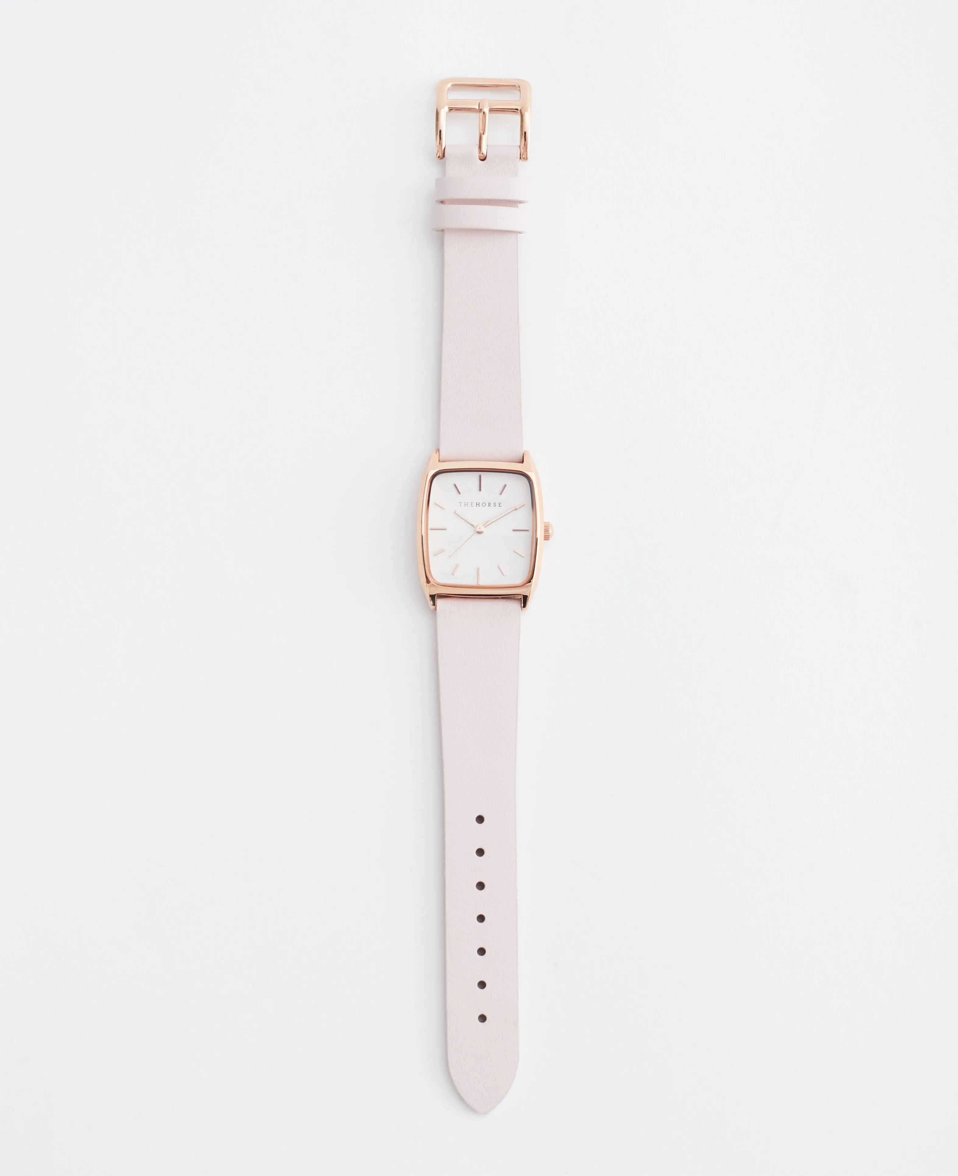 The 18mm Dress Watch Strap: Pink Leather / Rose Gold Strap