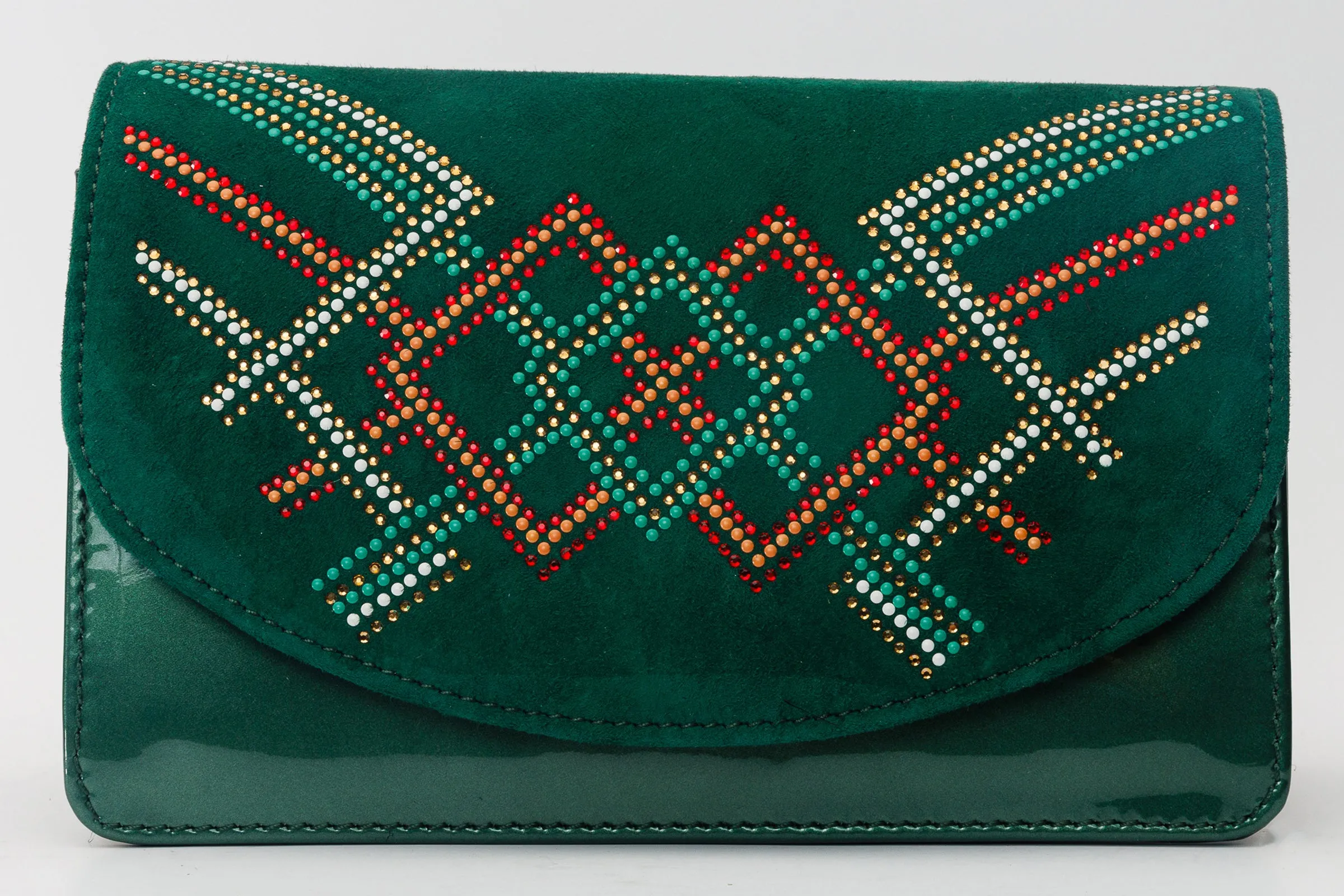 The Palma Green Glitter Leather Handbag