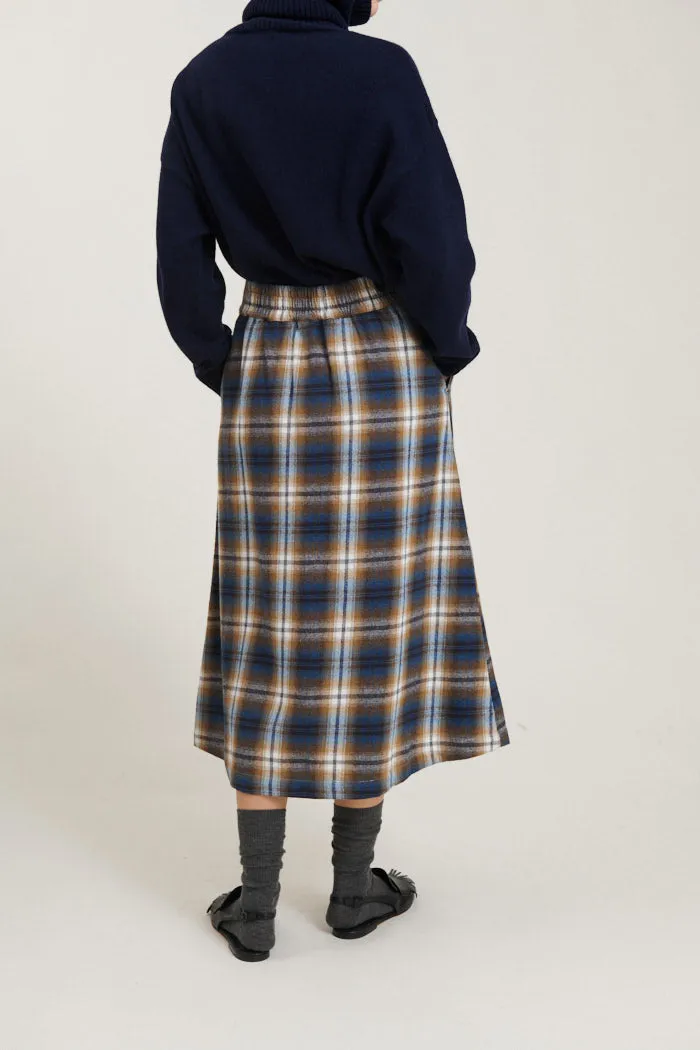 Tilde Skirt - Tobacco brown / classic blue