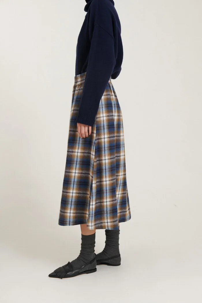 Tilde Skirt - Tobacco brown / classic blue