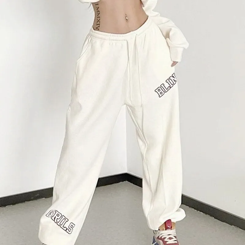 Toleet Y2K White Joggers Sweatpants Women Oversize Korean Streetwear Letter Print Jogging Sports Pants Harajuku Trousers Female