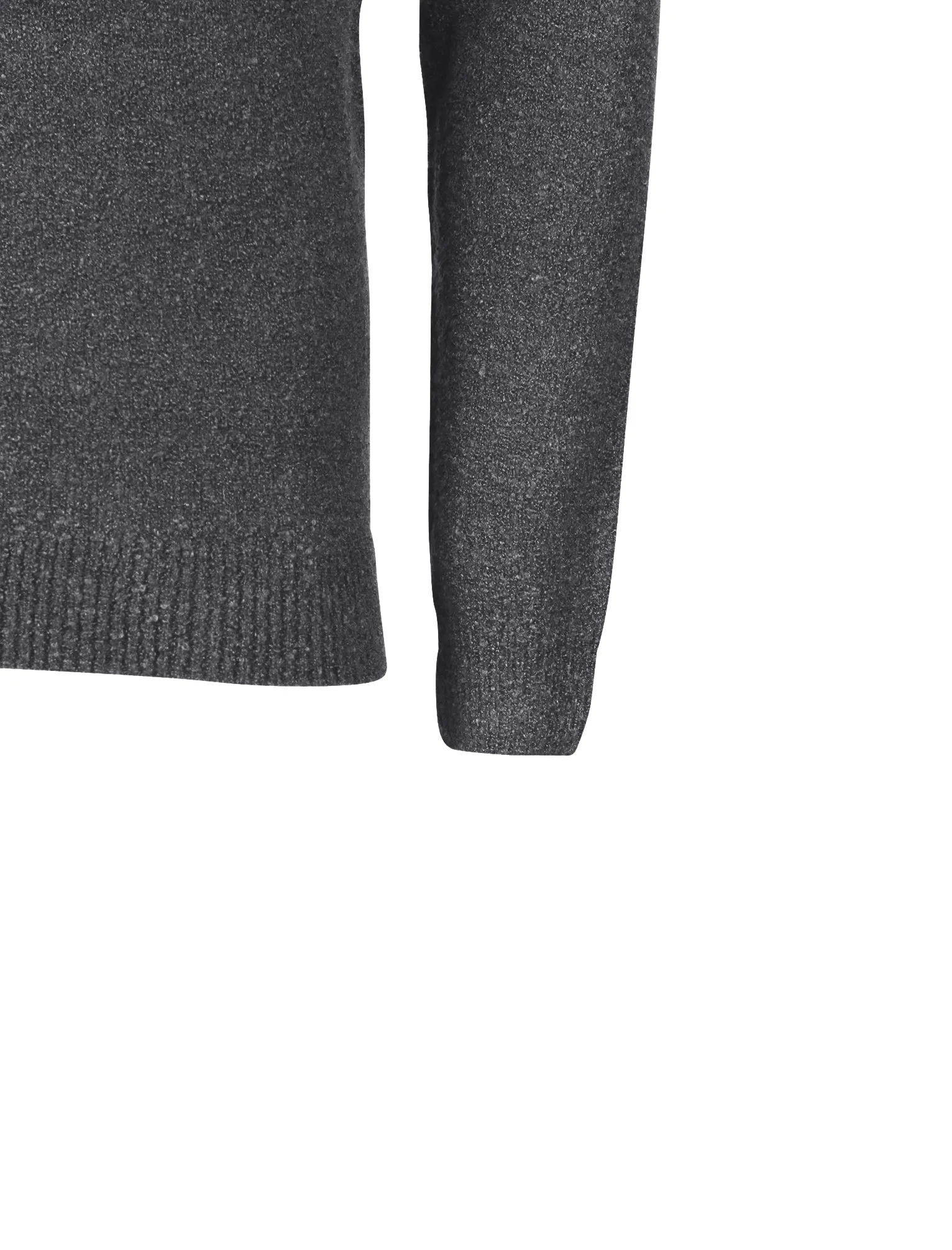 Tolstoy Crew Neck Boucle Knitted Jumper in Charcoal - Dissident