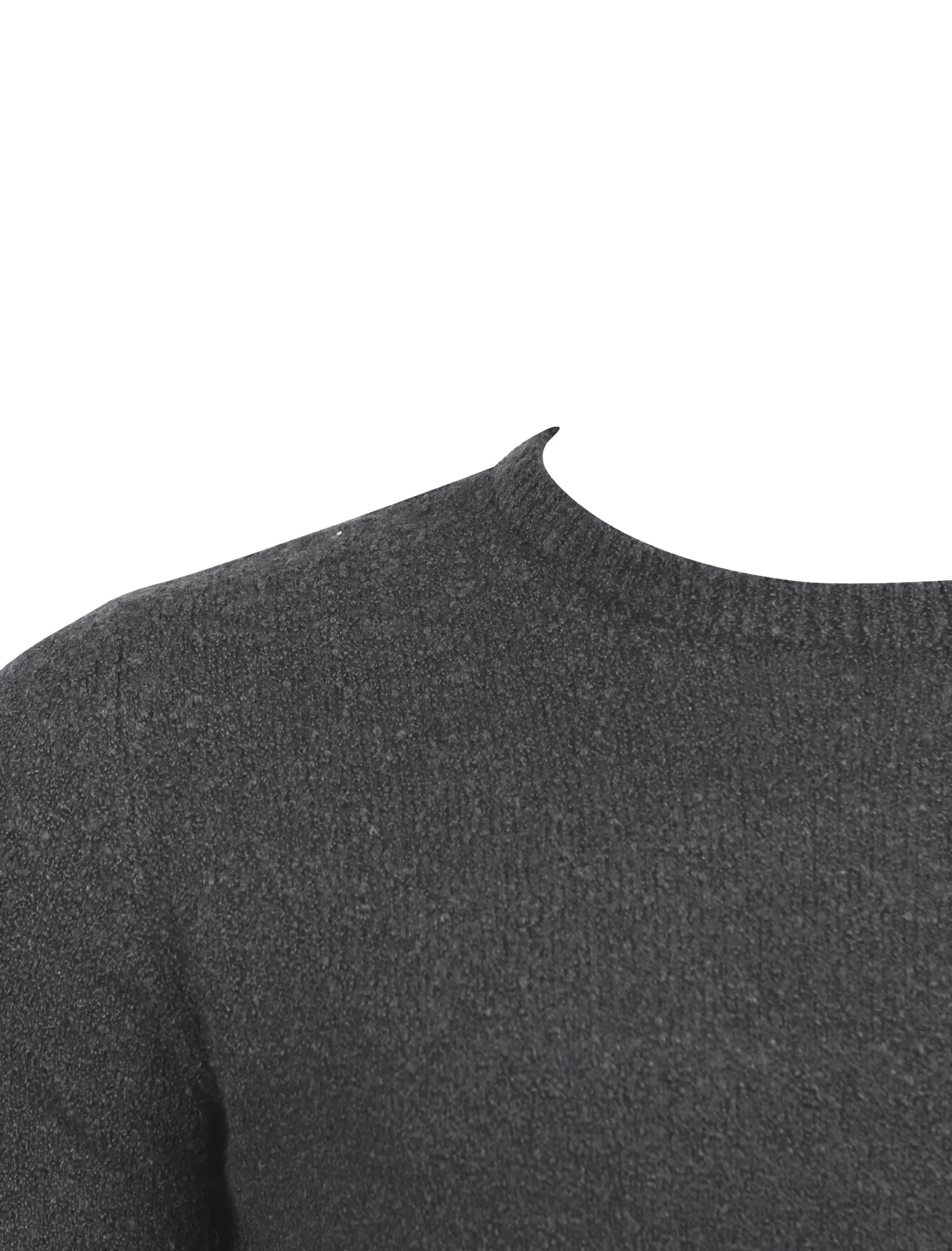 Tolstoy Crew Neck Boucle Knitted Jumper in Charcoal - Dissident