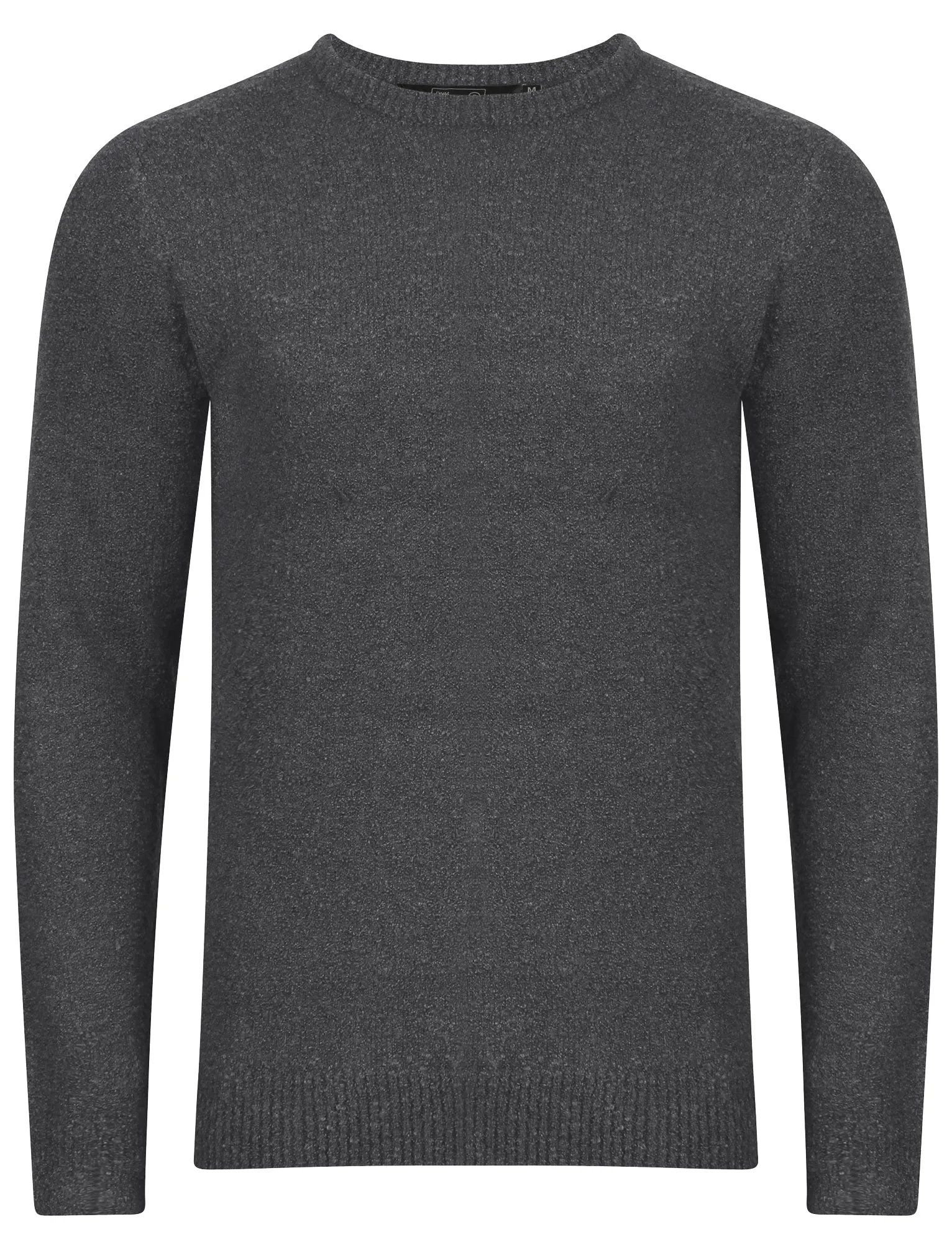 Tolstoy Crew Neck Boucle Knitted Jumper in Charcoal - Dissident