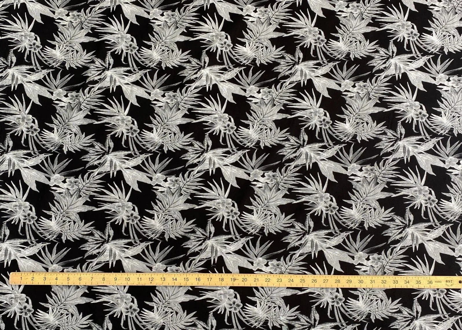 Tropical Sketch - Monochrome Cotton Poplin