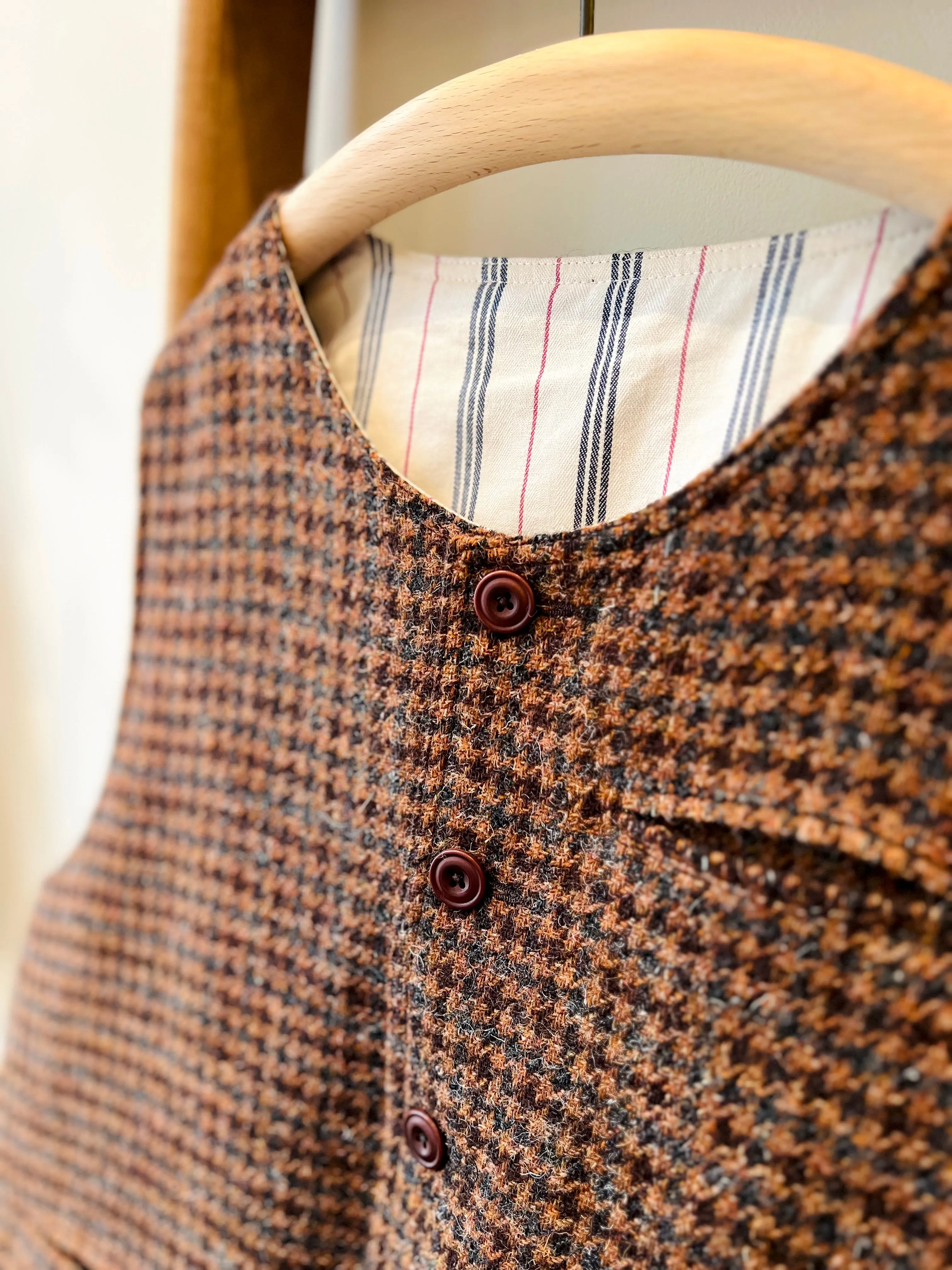 Tweed Reversible Vest / Brown