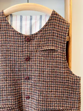 Tweed Reversible Vest / Brown