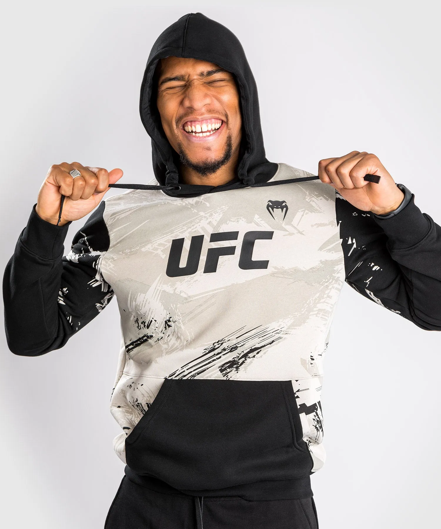 UFC Venum Authentic Fight Week 2.0 Men's Pullover Hoodie - Sand/Black