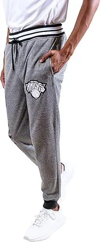 Ultra Game NBA Official Men’s Super Soft Game Day Jogger Sweatpants - Unisex, New York Knicks, Black Marl|New York Knicks