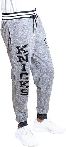 Ultra Game NBA Official Men’s Super Soft Game Day Jogger Sweatpants - Unisex, New York Knicks, Black Marl|New York Knicks