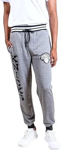 Ultra Game NBA Official Men’s Super Soft Game Day Jogger Sweatpants - Unisex, New York Knicks, Black Marl|New York Knicks