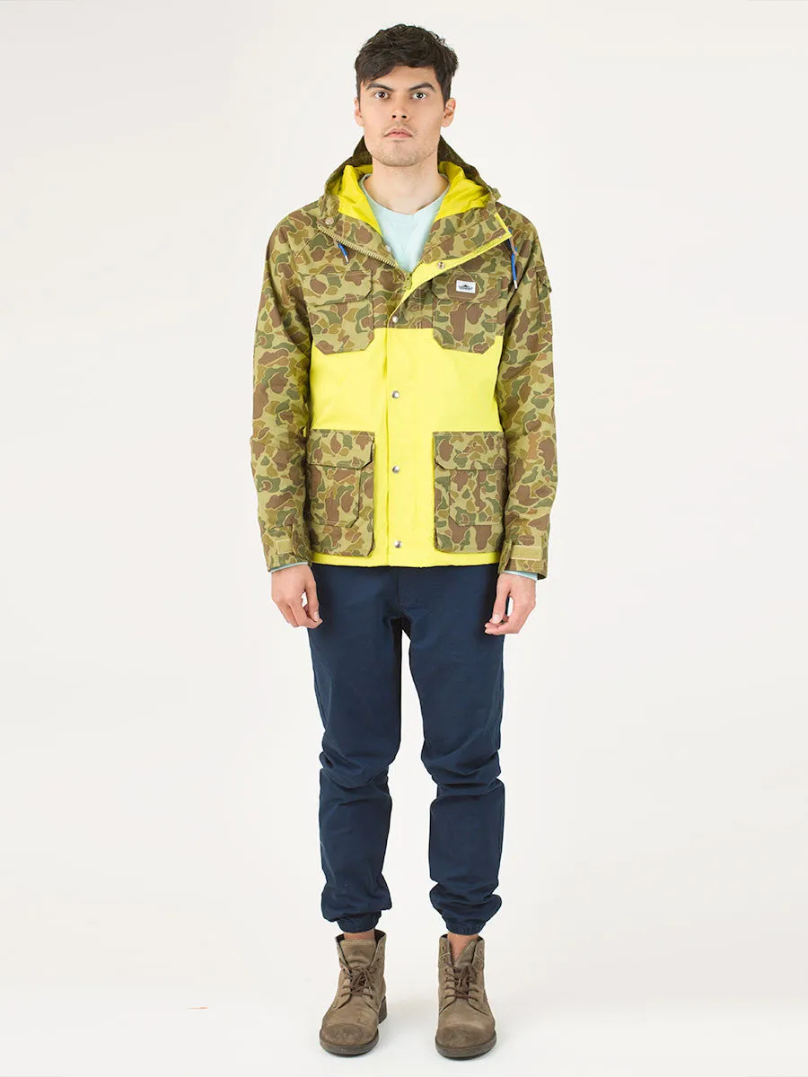 Vassan 2-Tone Mountain Parka in Bright Yellow Duck Camo