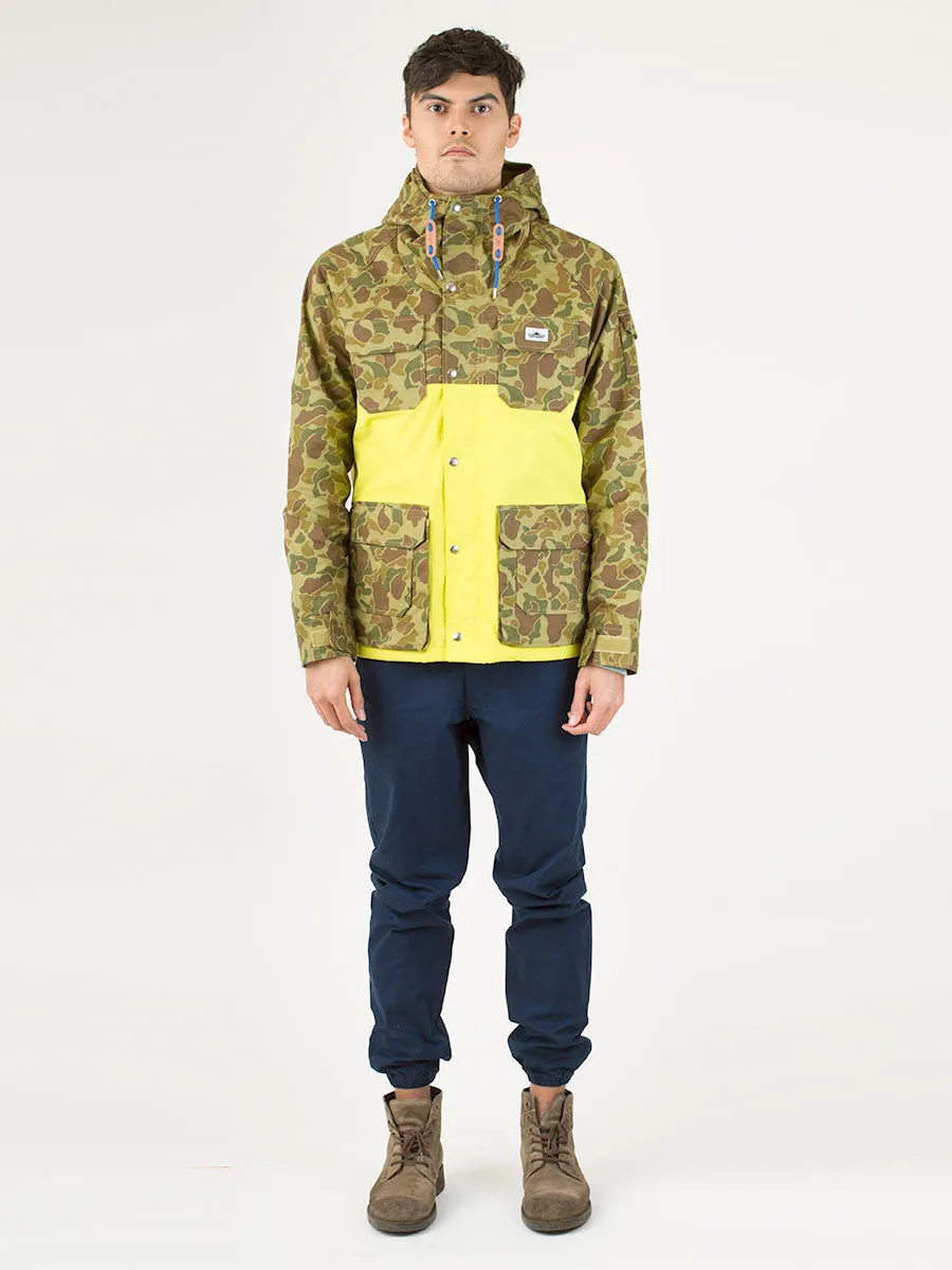 Vassan 2-Tone Mountain Parka in Bright Yellow Duck Camo