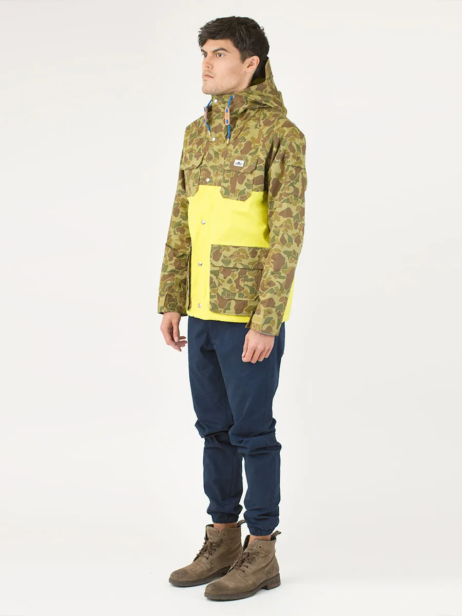 Vassan 2-Tone Mountain Parka in Bright Yellow Duck Camo