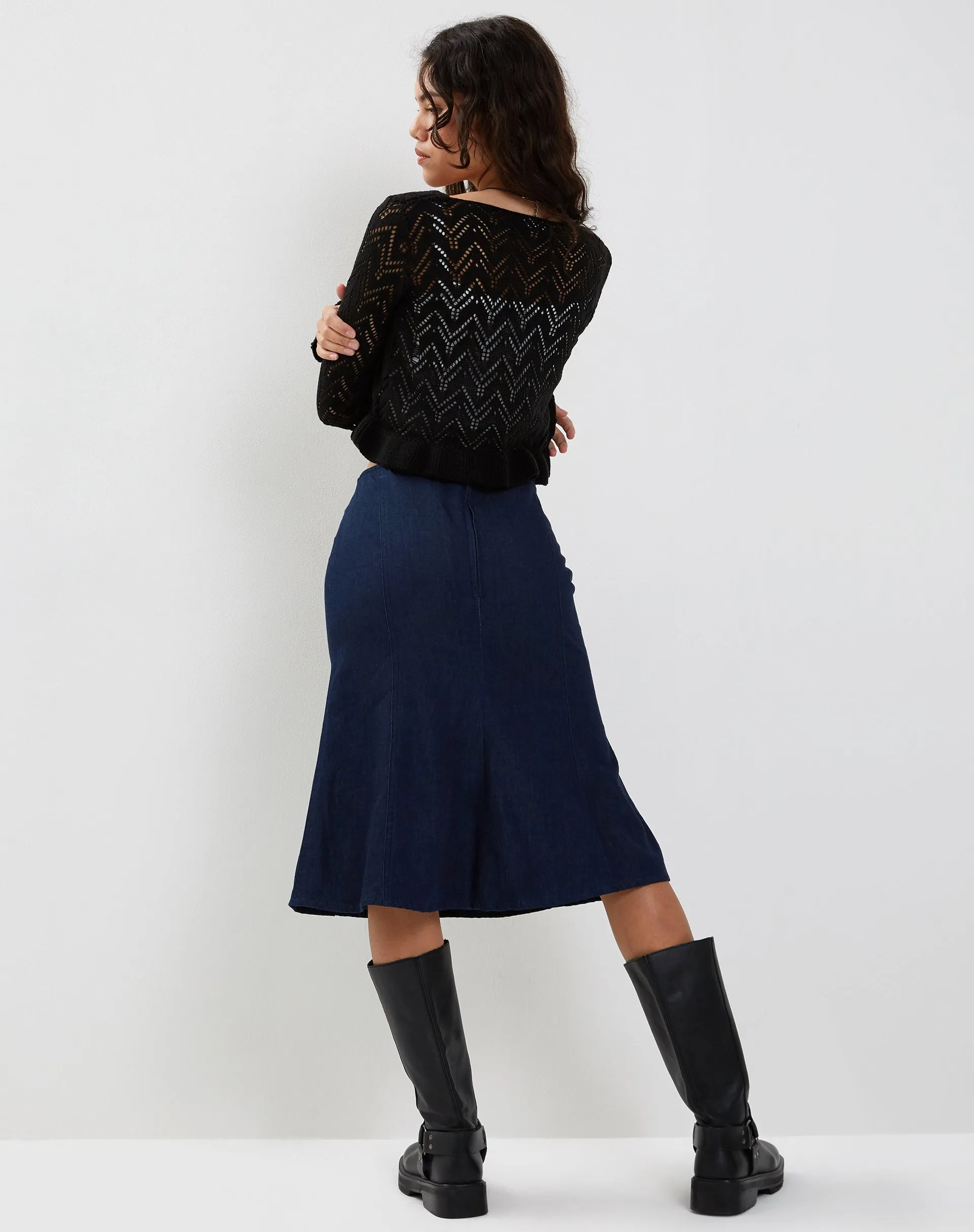 Vella Cardigan in Knitted Black