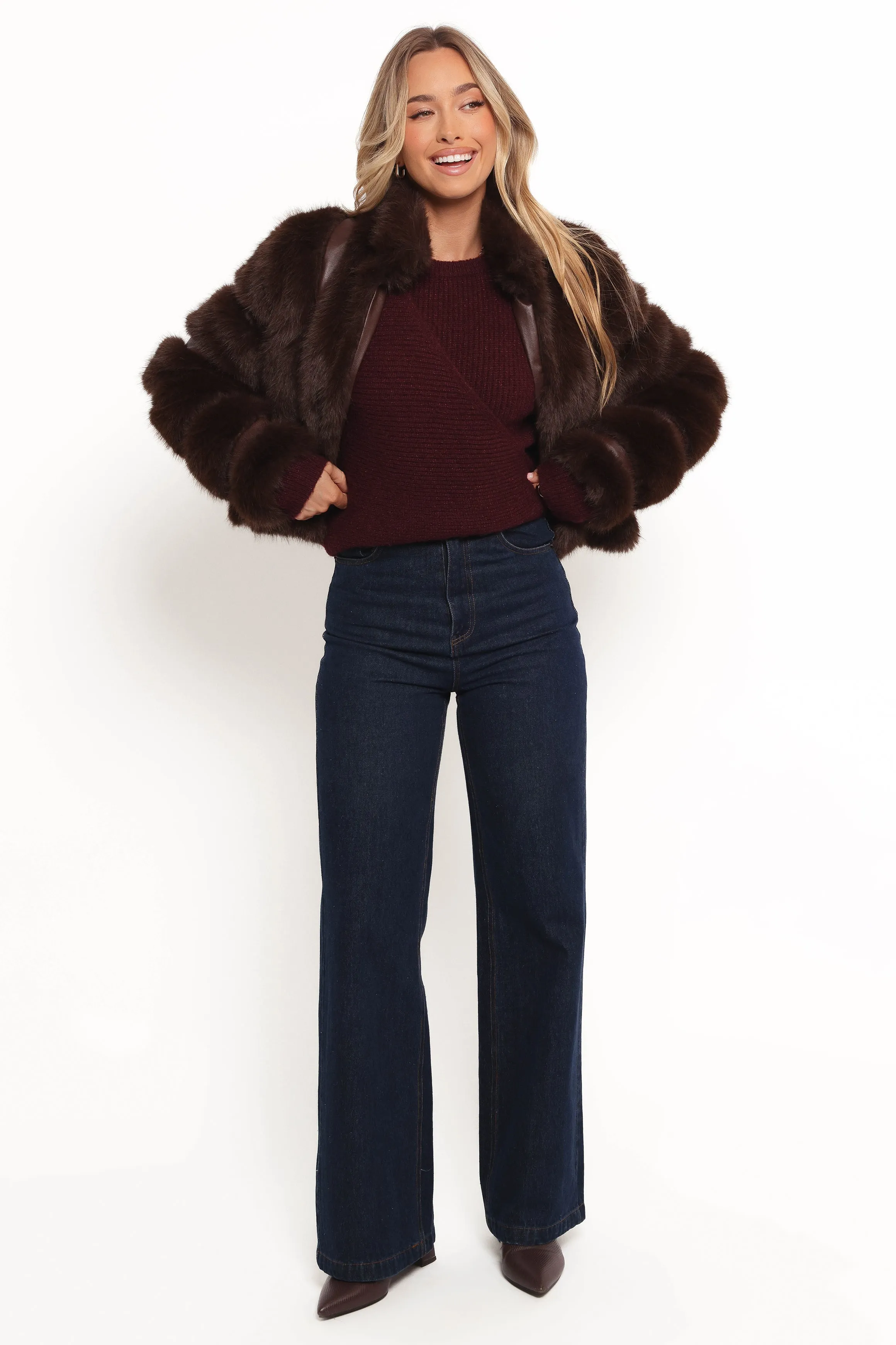 Velma Channel Faux Fur - Chocolate