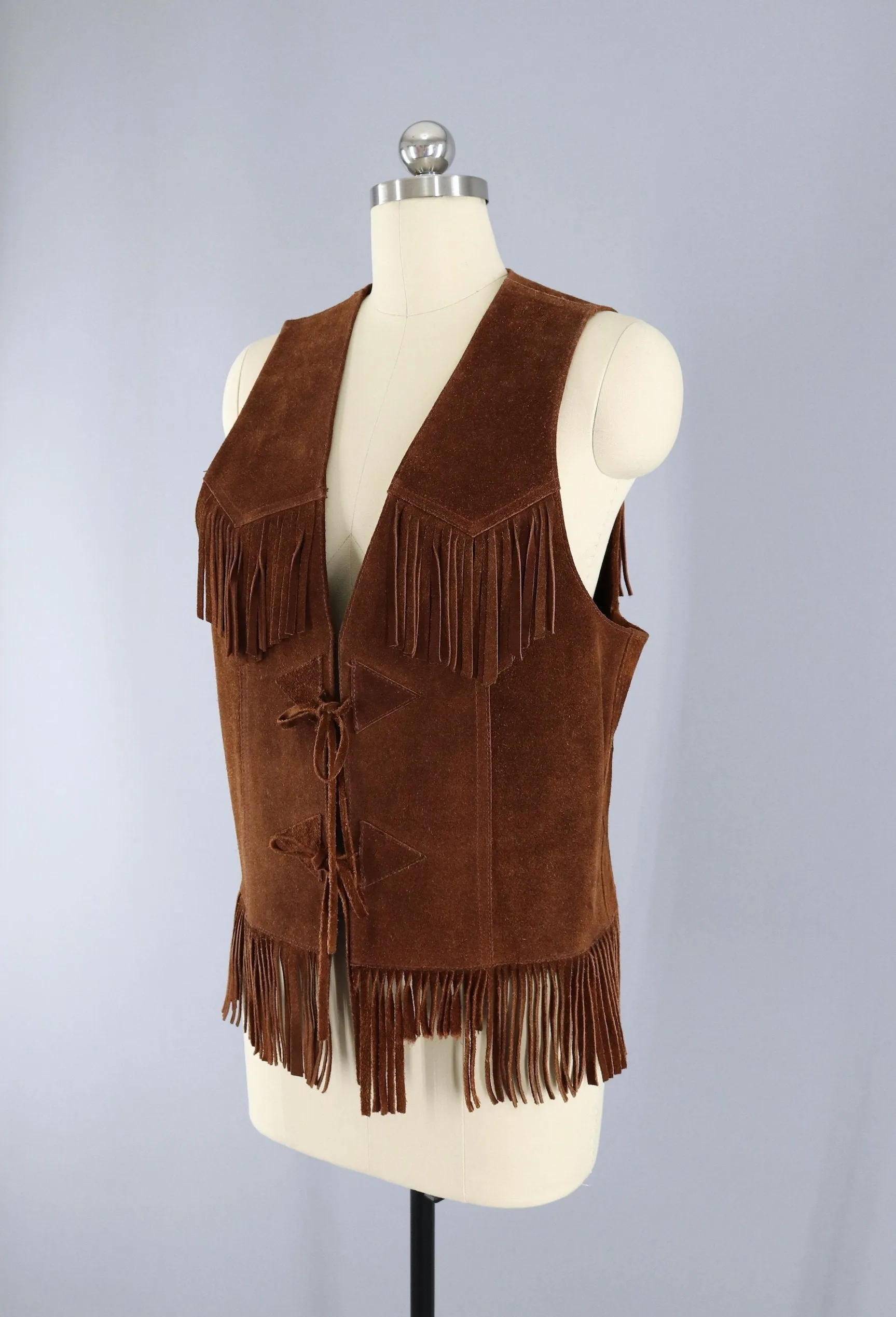 Vintage 1960s Fringed Suede Vest